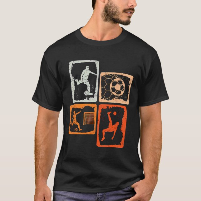 Soccer Coloured Retro  T-Shirt (Front)