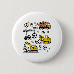 Soccer Construction Trucks Lover Game Day Brother 6 Cm Round Badge