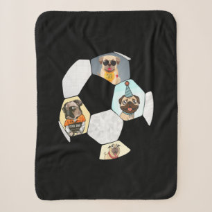 Soccer Cool Dog Pug Life Pug Birthday Cute Pug Sherpa Blanket