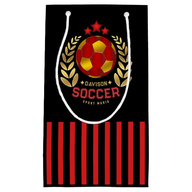 Soccer Crest Design Small Gift Bag (Front)
