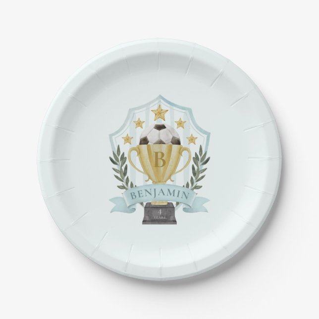 Soccer Crest  Paper Plate (Front)