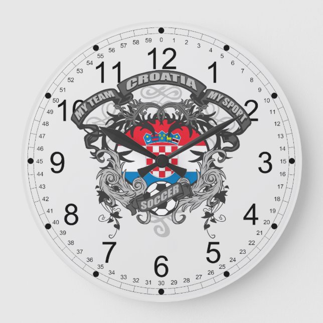 Soccer Croatia Large Clock (Front)