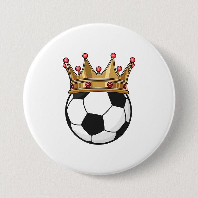Soccer Crown King 7.5 Cm Round Badge (Front)