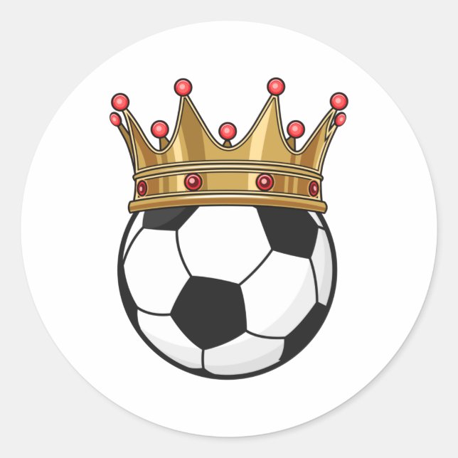 Soccer Crown King Classic Round Sticker (Front)