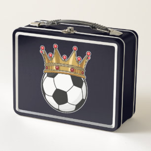 Soccer Crown King Metal Lunch Box