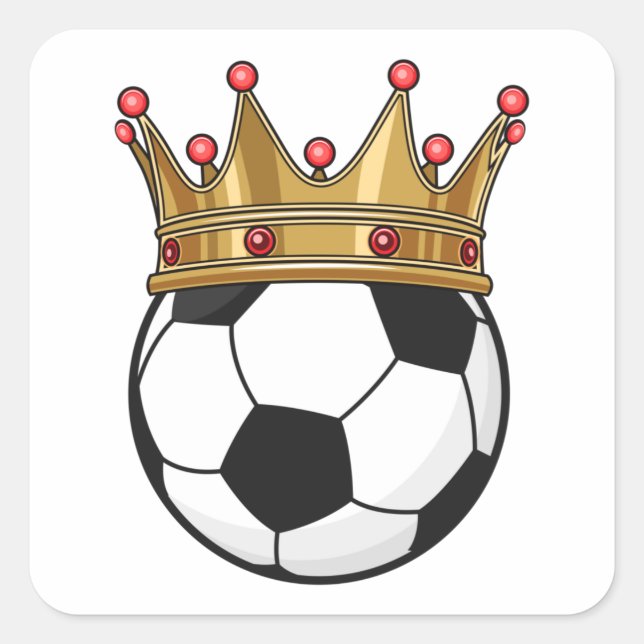 Soccer Crown King Square Sticker (Front)