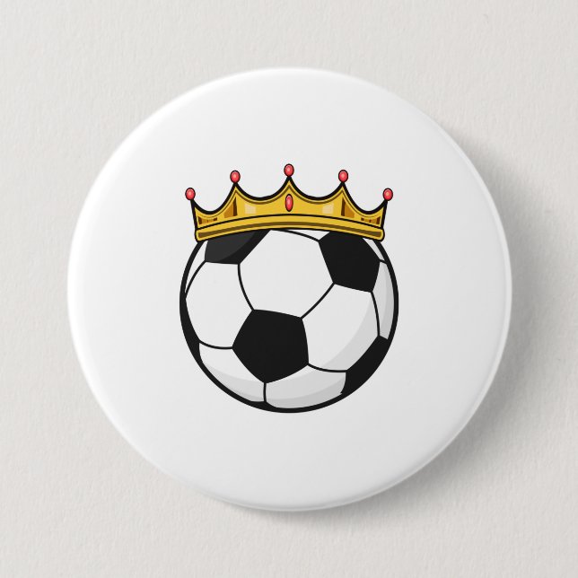 Soccer Crown Queen 7.5 Cm Round Badge (Front)
