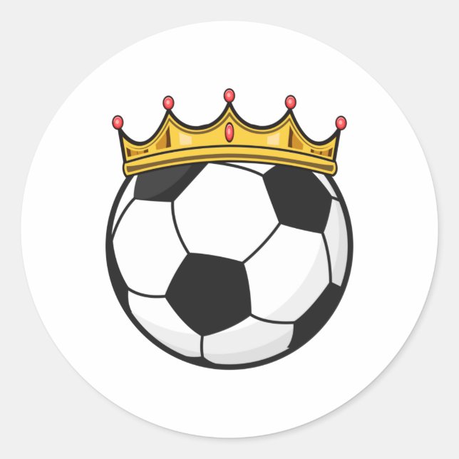 Soccer Crown Queen Classic Round Sticker (Front)