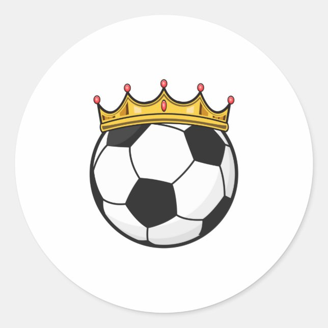 Soccer Crown Queen Classic Round Sticker (Front)