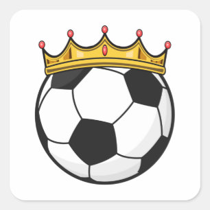 Soccer Crown Queen Square Sticker