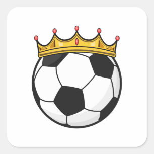 Soccer Crown Queen Square Sticker