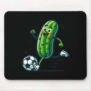 Soccer cucumber kicking ball funny pickle player mouse mat