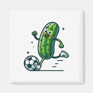 Soccer Cucumber Kicking Byll Funny Pickle Player Magnet