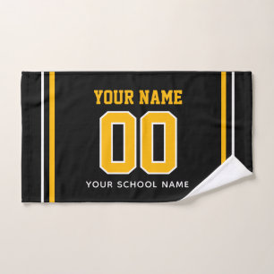 Soccer Custom Name & Jersey Number, Team Gift Hand Towel