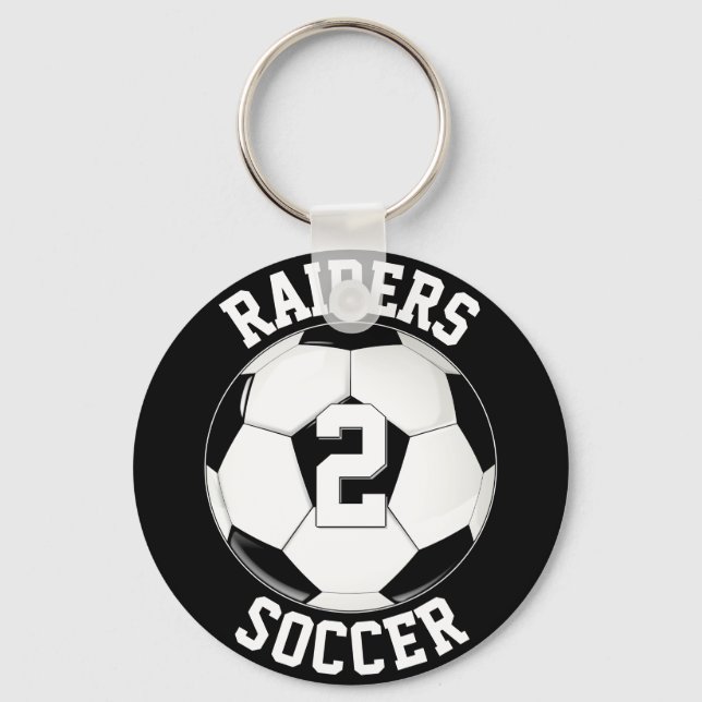 Soccer Custom Team Name, Colour and Player Number Key Ring (Back)
