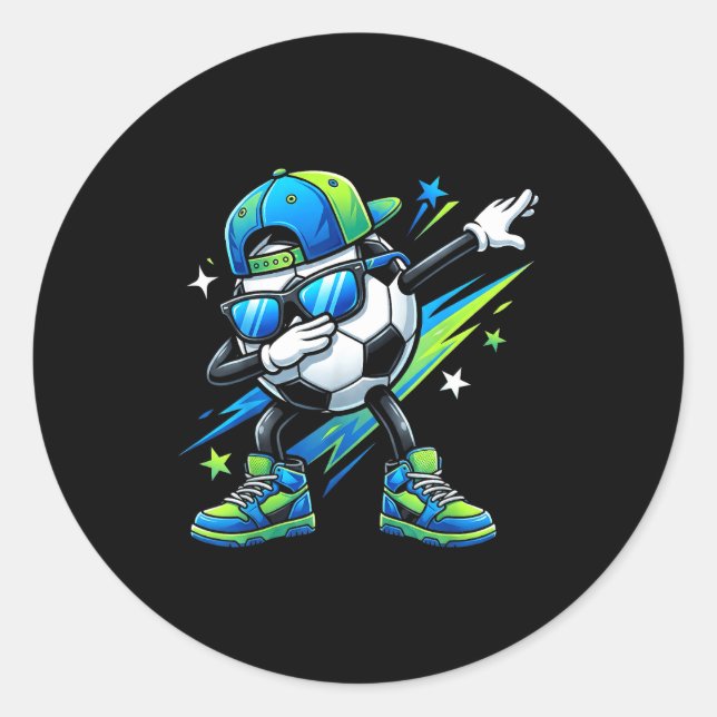 Soccer Dabbing Srts Cool Boys Girls Game Day Srt  Classic Round Sticker (Front)