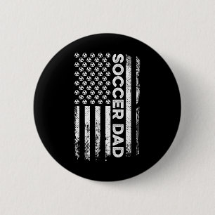 Soccer Dad American Flag Patriotic Father's Day 6 Cm Round Badge