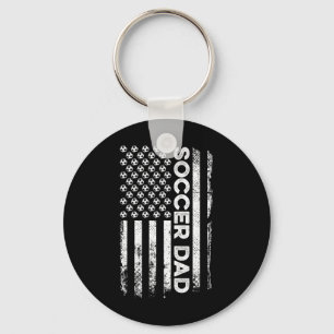 Soccer Dad American Flag Patriotic Father's Day Key Ring