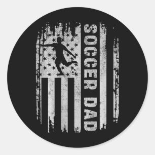 Soccer Dad American Flag Usa On Ck Father Soccer D Classic Round Sticker