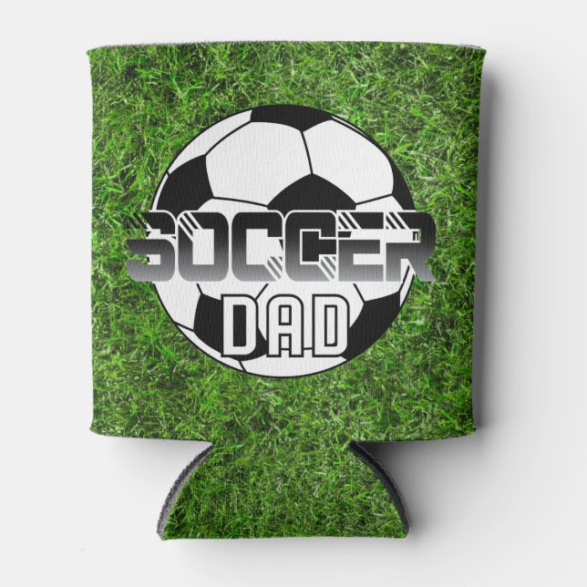 Soccer Dad Ball Personalised Name and Number Can Cooler (Front)