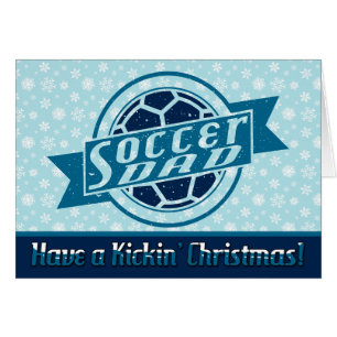 Soccer Dad Blue Design Christmas Card