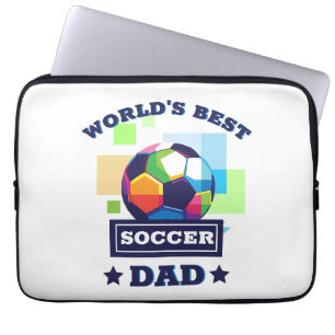 Soccer dad colourful text father's day sports laptop sleeve