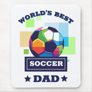Soccer dad colourful text father's day sports mouse mat