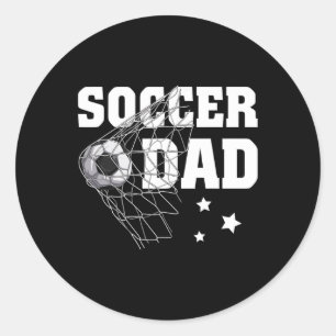 Soccer Dad Daddy Soccer Sport Lover Fan Fathers Da Classic Round Sticker