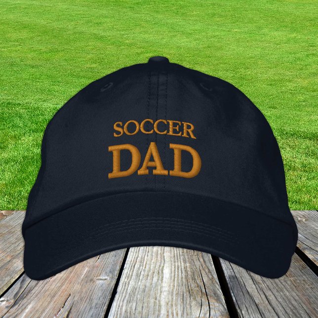 SOCCER DAD embroidered baseball cap gold / navy (Creator Uploaded)