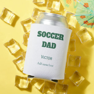 SOCCER DAD FOOTBALL FATHERS DAY GIFTS GREEN SIMPLE CAN COOLER