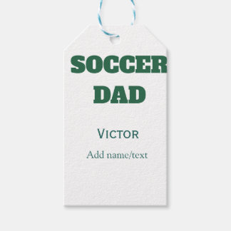 SOCCER DAD FOOTBALL FATHERS DAY GIFTS GREEN SIMPLE GIFT TAGS