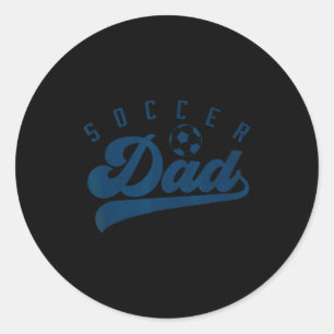 Soccer Dad Gifts Daddy Fathers Day Funny Vintage F Classic Round Sticker