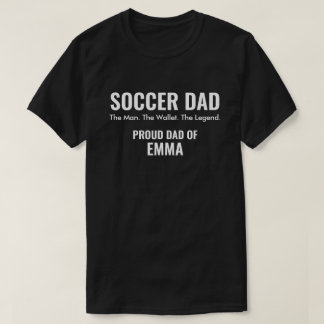 Soccer Dad Personalised Gift Men With Child's Name T-Shirt