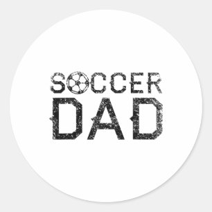 Soccer Dad Player Daddy Father 1  Classic Round Sticker