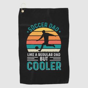 Soccer Dad Retro Sunset Golf Towel