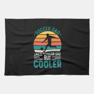 Soccer Dad Retro Sunset Tea Towel