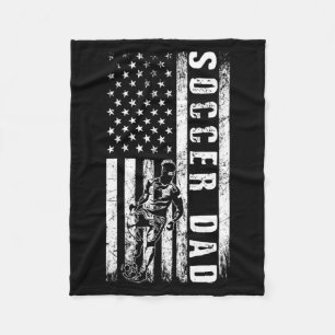 Soccer Dad Usa Flag Soccer Team Fan Daddy Fathers Fleece Blanket