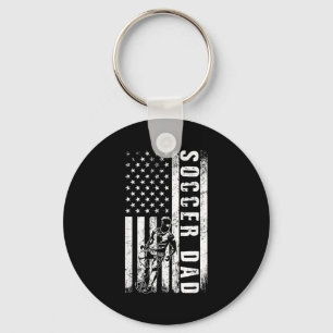 Soccer Dad Usa Flag Soccer Team Fan Daddy Fathers  Key Ring