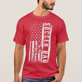 Soccer DAD USA Flag Soccer Team Fan DADDY Father's T-Shirt