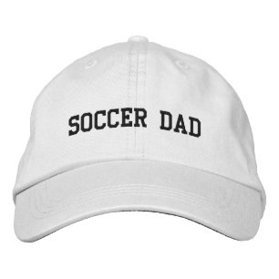 Soccer Dad white black custom text modern sports Embroidered Hat
