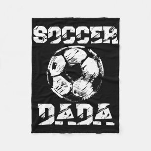 Soccer Dada Distressed Ll Funny Soccer Player Dad Fleece Blanket