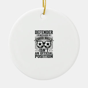 Soccer Defender Brick Wall Vintage Shirt Design_1 Ceramic Tree Decoration