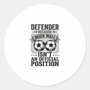 Soccer Defender Brick Wall Vintage Shirt Design_1 Classic Round Sticker