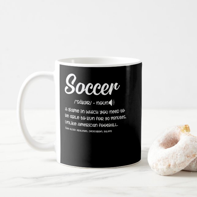 Soccer Definition Funny Gag Gift Player Coffee Mug (With Donut)