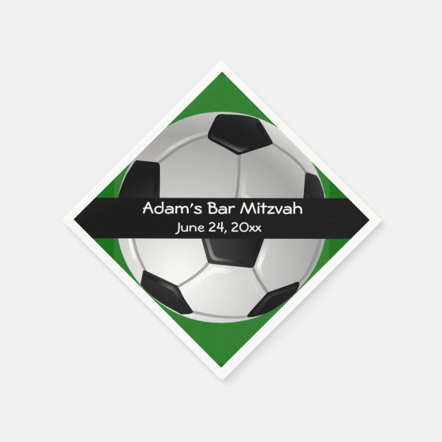 Soccer Design Paper Napkins (Corner)