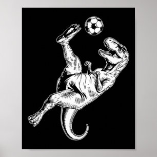 Soccer Dinosaur Kids Boys Men Soccer  Poster
