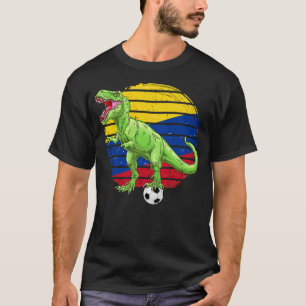 Soccer Dinosaur Trex Colombia Flag Boys Girls Todd T-Shirt