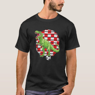 Soccer Dinosaur Trex Croatia Flag Boys Girls Toddl T-Shirt