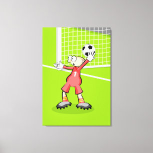 Soccer doorman doing an arc serve canvas print