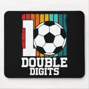 Soccer Double Digits 10 Year Old - 10th Birthday Mouse Mat